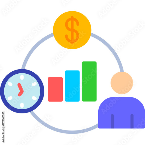 Efficiency metrics with user symbol Icon