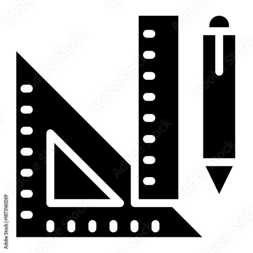 Geometrical tools icon glyph style vector illustration	
