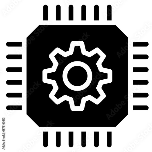 Mechatronics icon glyph style vector illustration	
