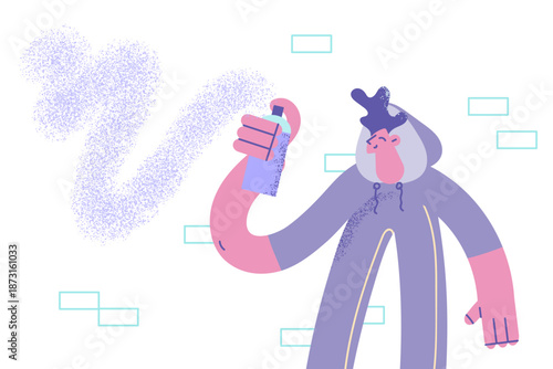 Drawing graffiti and street art concept