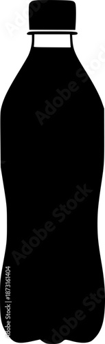 Black silhouette of a plastic bottle for water or soda
