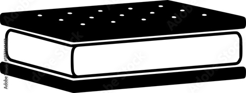 A classic black and white ice cream sandwich vector illustration graphic design

