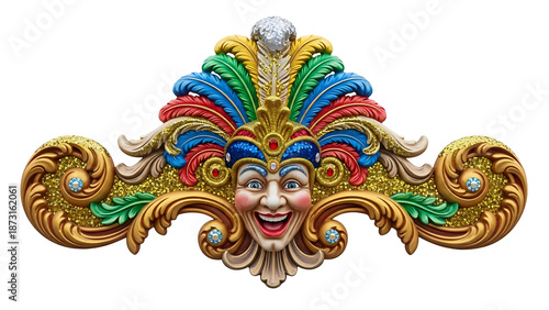 Wallpaper Mural A colorful Brazilian Carnaval mask on transparent background Torontodigital.ca