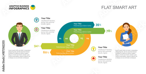 Business Percentage Chart Slide Template