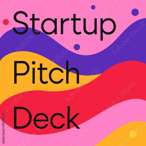 Create a colorful flat vector background for startup pitch deck presentation on a modern digital workspace