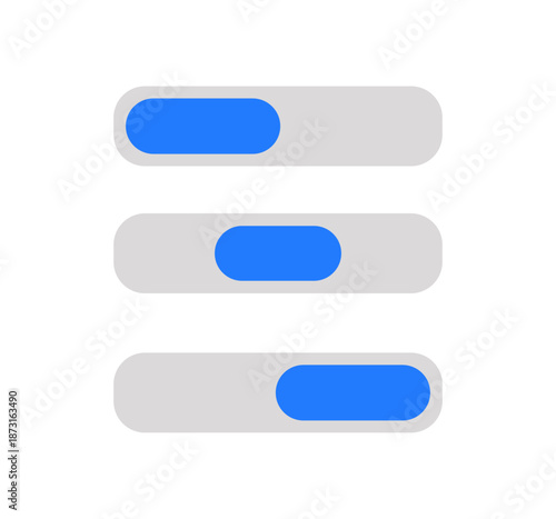 Segmented control ui. Toggle switch ui component. Tab bar in segment. Mobile app interface element. Ux ui design asset for app dashboard and web interface