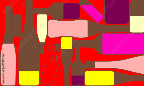 Wine bottle shapes composition showing various packaging silhouettes
