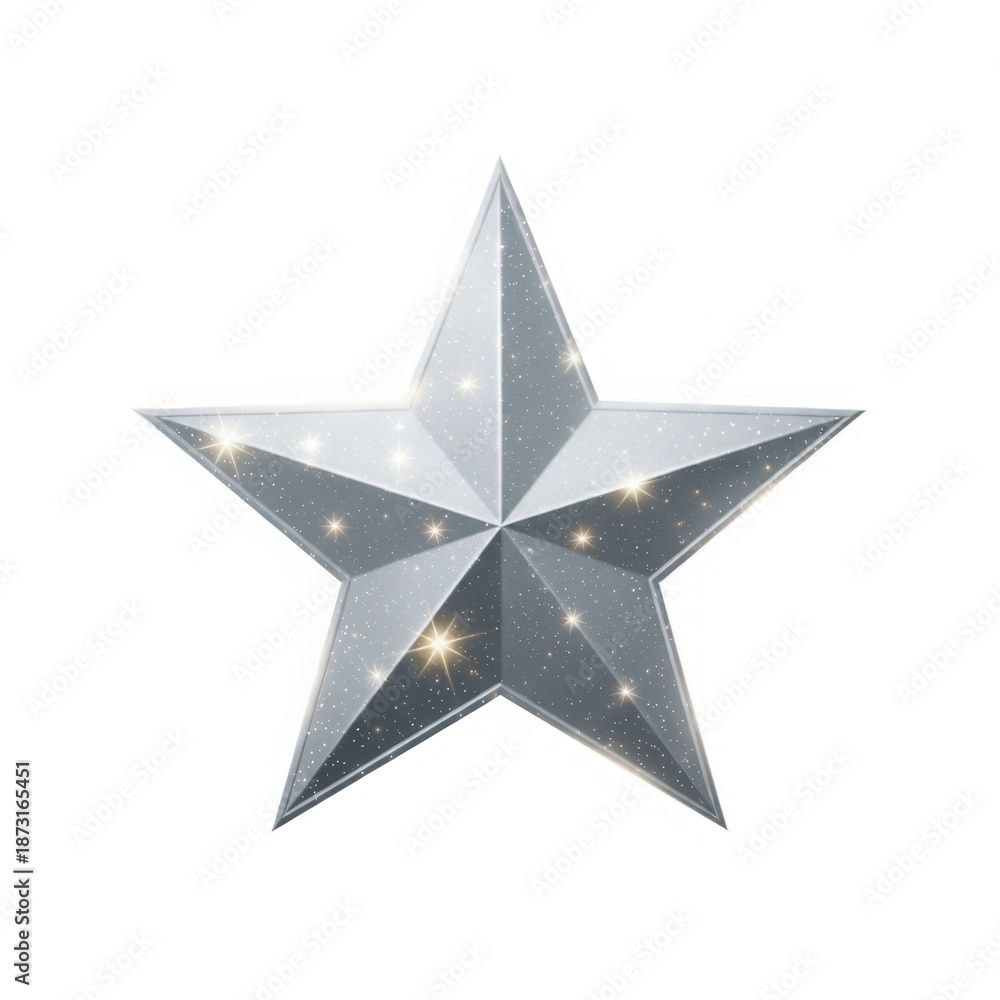 Fototapeta premium Illuminated star icon isolated on transparent background