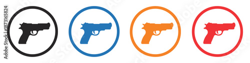 gun pistol weapon prohibition icon