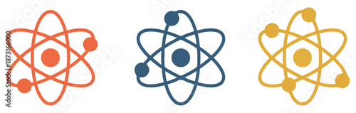 atom molecule science icon set