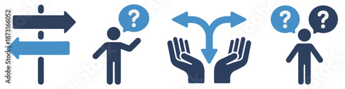 ambiguity confusion decision icon set