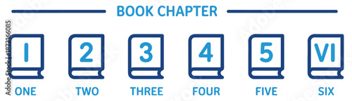 book chapter number icon set