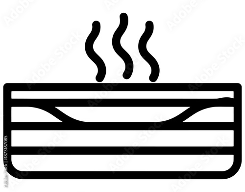 Geothermal Energy and Soil Layers Concept. Minimalist Vector Illustration of Earth Crust Strata with Heat Steam for Renewable Energy, Geology, and Environment Protection Design.
