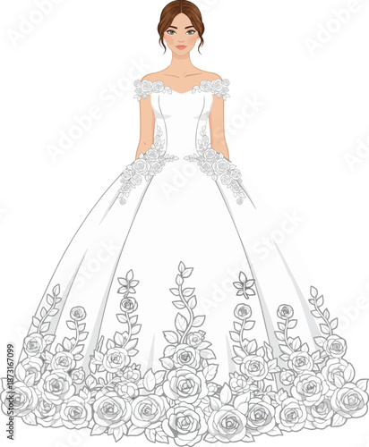 bride ball gown weding dress