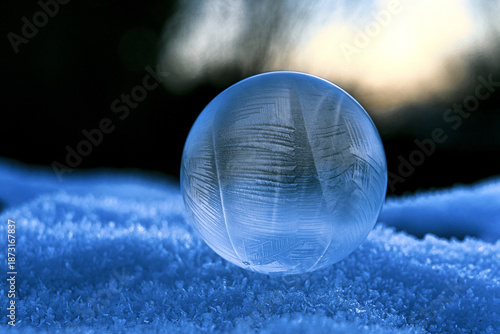 frozen soap bubble