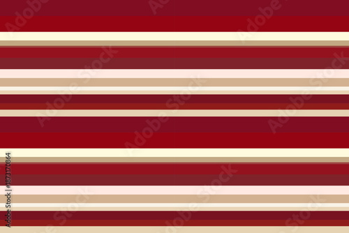 Classic red and beige horizontal stripes pattern background for textile.