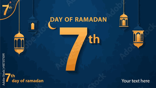 Celebrating the 7th Day of Ramadan with Traditional Lanterns and Decorations in a Spiritual Environment