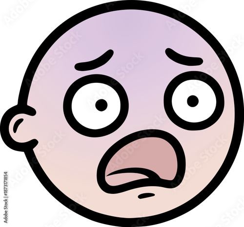 Design of funny scared expression draw