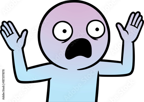 Design of funny scared expression draw