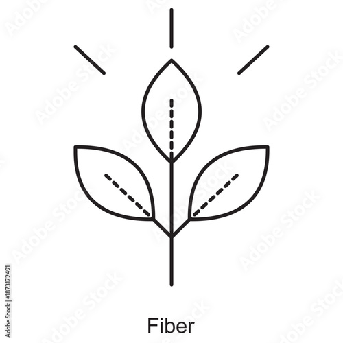 Fiber icon, Natural Fiber Nutrition, Healthy Digestive Fiber, Power of Plant Fiber, vector