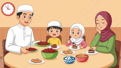 Family gathering around the dinner table enjoying a meal together indoors during a special occasion