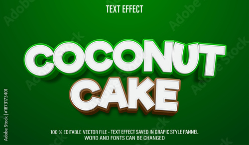Coconut Cake 3d editable text effect style