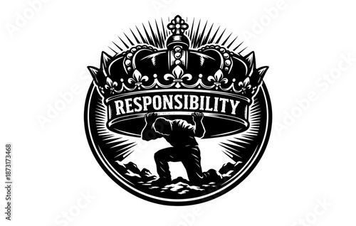 Silhouette of man bearing crown of responsibility