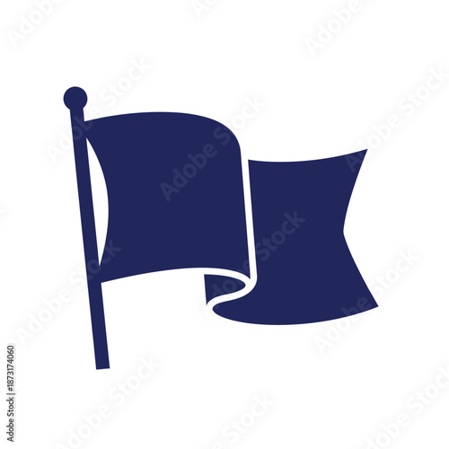 Waving Flag Silhouette Icon