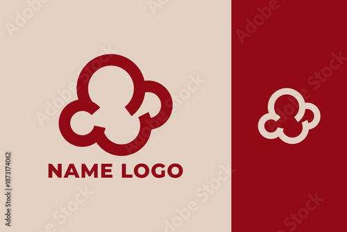 Simple Modern Popcorn Logo Design with Colorful Creative Style for Cinema, Movie, Snack, and Food Branding