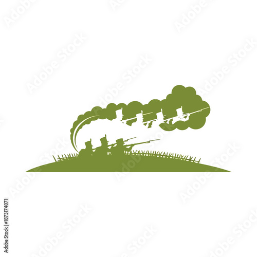 Soldiers Marching Silhouette