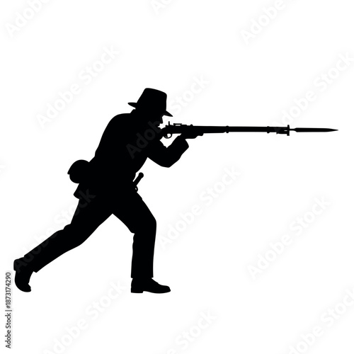 Soldier aiming a rifle