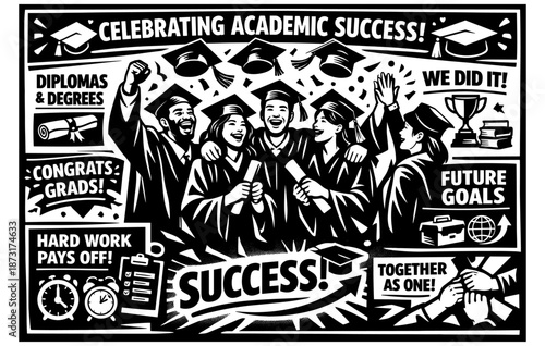 Celebrating academic success: diverse young graduates with diplomas and goals