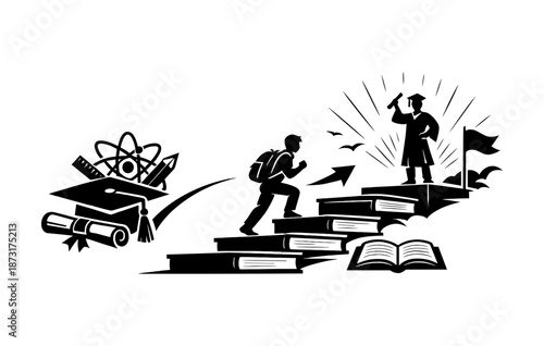 Journey to graduation: achievement and education symbolism