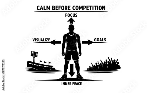 Calm before competition: focused male athlete in sports setting
