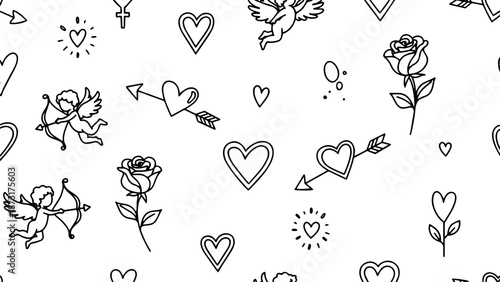 Love doodles background. Vector illustration