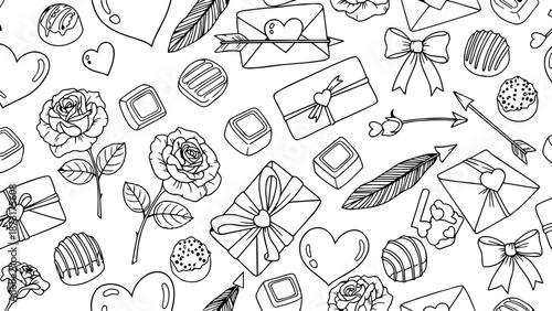 Love doodles background. Vector illustration