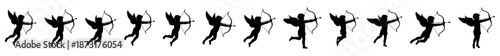 cupid icon set. love and valentine's day symbol. Cupid shooting arrow