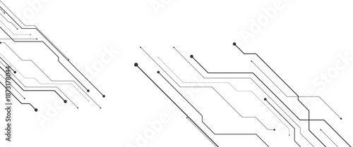 Vector digital white and blue digital technology futuristic circuit board background..