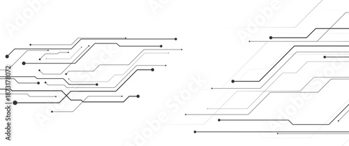 Vector digital white and blue digital technology futuristic circuit board background..