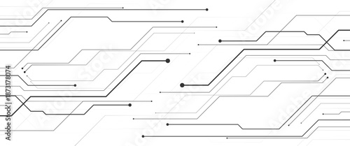 Vector digital white and blue digital technology futuristic circuit board background..