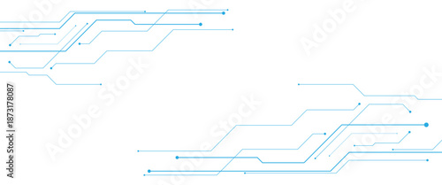 Vector digital white and blue digital technology futuristic circuit board background..