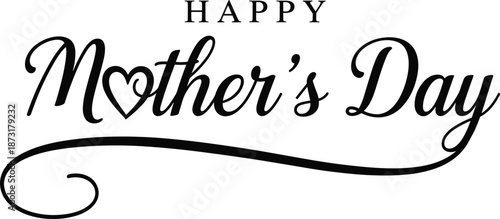 Elegant Mother's Day Greeting with Heart Illustration