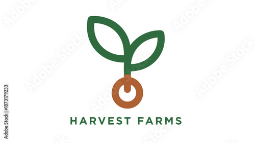 Harvest Farms Logo with Sprouting Seedling.