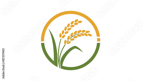 Wheat Plant Logo Design Element.