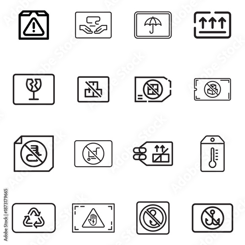 Essential packaging and handling symbols for safe shipping and product transportation