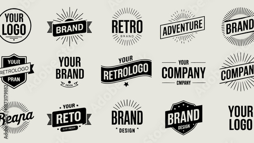 Collection of vintage retro brand logos and badges designs