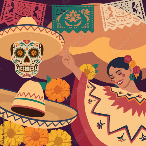 Día de los Muertos Celebration Poster