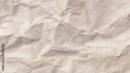 Animated stop motion crumpled paper background, wrinkled parchment texture overlay, vintage recycled craft paper loop, organic rustic aesthetic for creative video editing.
