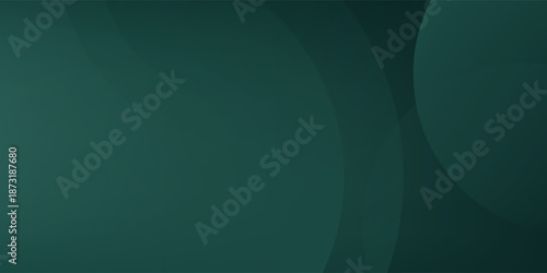 Dark green background with overlapping circular shapes. The background is smooth and gradient, featuring green and black tones. Minimal abstract circles vector gradient background