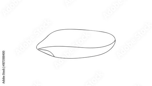Minimal Line Drawing of a Small Boat with Simple Outline on White Background.